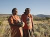 "Studying at CDU has helped me explore new techniques and reconnect with locally harvested clay from my Country around Ntaria," Hayley Panangka Coulthard (left) with her mother and senior Hermannsburg Potter, Anita Ratara. Picture: Alana Holmberg.
