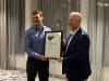 RFDS aviation maintenance engineer Hudson Dagge presented with his CASA scholarship award