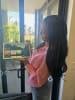 Monisha Sami with an early prototype of StoryCloud. 