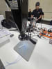 A cable component under microscopic inspection at the new LAPP Australia Harnessing Solutions facility in NSW.