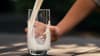 Milk being poured in a glass