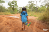 Wanirr Keighran's art applied to ILF shirts, worn by Community in Katherine, Northern Territory. Credit: Lisa Pilbeam