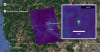 A small, relatively cool roadside fire northwest of Medford, Oregon, on June 23, 2025, that was not detected by other space-based systems. FireSat's Mid-Wave Infrared (MWIR) channel provides a clear detection of this early-stage fire, overlaid on a Google Earth basemap. This image demonstrates FireSat's superior sensitivity and breakthrough capability to catch fires in their earliest stages before they grow into major threats. Credit: Muon Space and Earth Fire
Alliance.