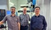 Ryan Brooke, Professor Mark Easton and Dr Dong Qiu at RMIT's Centre for Additive Manufacturing. 