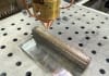 A sample of the new 3D printed titanium