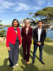 Her Excellency the Honourable Ms Sam Mostyn AC, Governor-General of the Commonwealth of Australia, with Community Resources Co-Chair Indu Balachandran and Soft Landing Leading Hand Husein at Admiralty House.