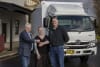 Image caption: L-R Richard Emery (Hino Australia President & CEO) with Shannon's Bridge co-founders Dr Claire Hepper and Jeremy McKnight. 