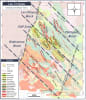 Figure 1: Las Chispas - Location of major mineralized blocks, key veins and current areas of exploration focus.