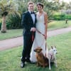 Claire and Tim's wedding where they included Fiji adopted dog, Red, and their other dog, Sandy.