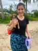 Dr. Claire Clark with puppy on an Animals Fiji island outreach.