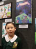 Cynthia Shi with her artwork.
