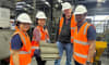 RMIT's Dr Yulin Patrisia, Bristile Roofing's Samantha So, RMIT's Dr David Law and student Madushan Mudiyanselage at the Bristile factory in Dandenong.
