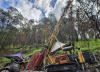 Figure 1. Diamond rig drilling down-plunge targets on site at Happy Valley, November 2025