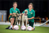 Australian Women's Deaflympic Captain Jessica Waters (left) and fellow Koala and Greyhounds As Pets Ambassador Mikaylah DeGennaro. Pic Ross Schultz.

