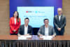 From left to right: Tan Su Shan, CEO of DBS, Loy Hwee Chuan, Segment Head of Telecommunications, Media & Tech, Hong Kong and GBA, DBS, Edward Yue, Alipay+ General Manager for SEA, ANZ and South Asia at Ant International, Peng Yang, CEO of Ant International