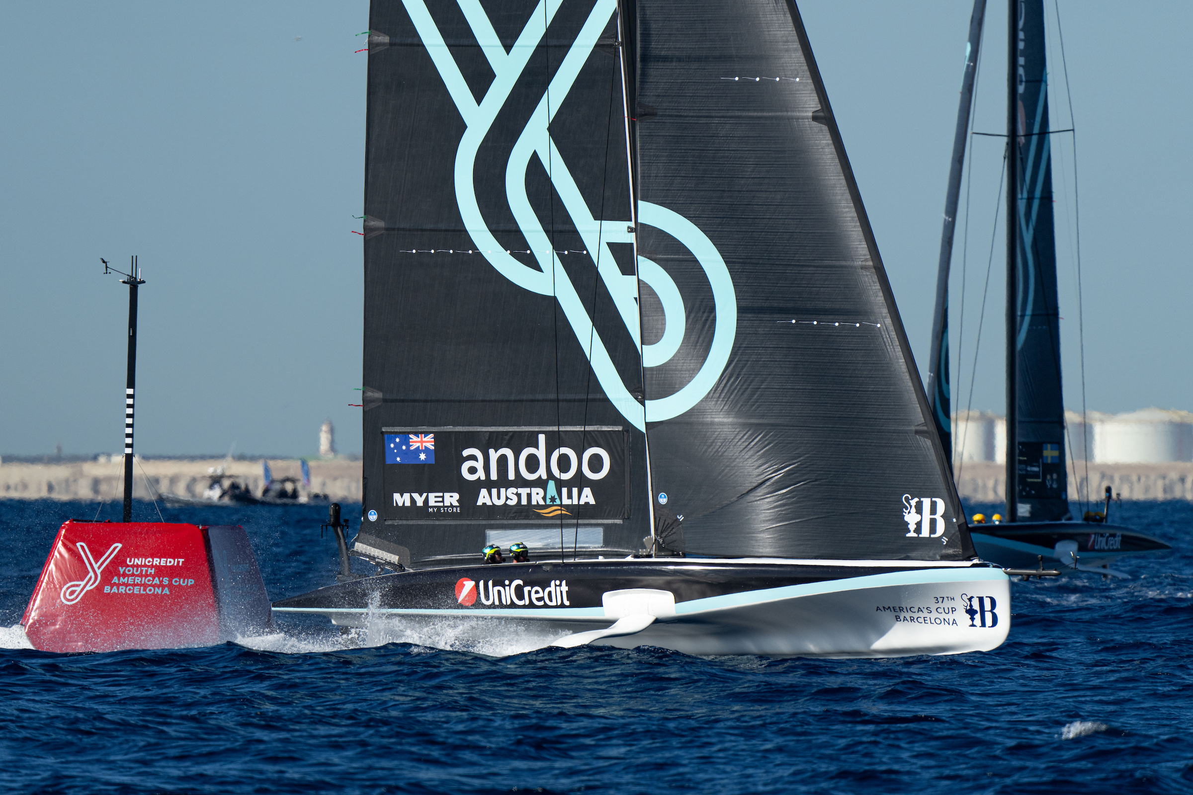 Andoo Team Australia in action on Practice Race in the UniCredit Youth America's Cup. Credit Ian Roman for America's Cup