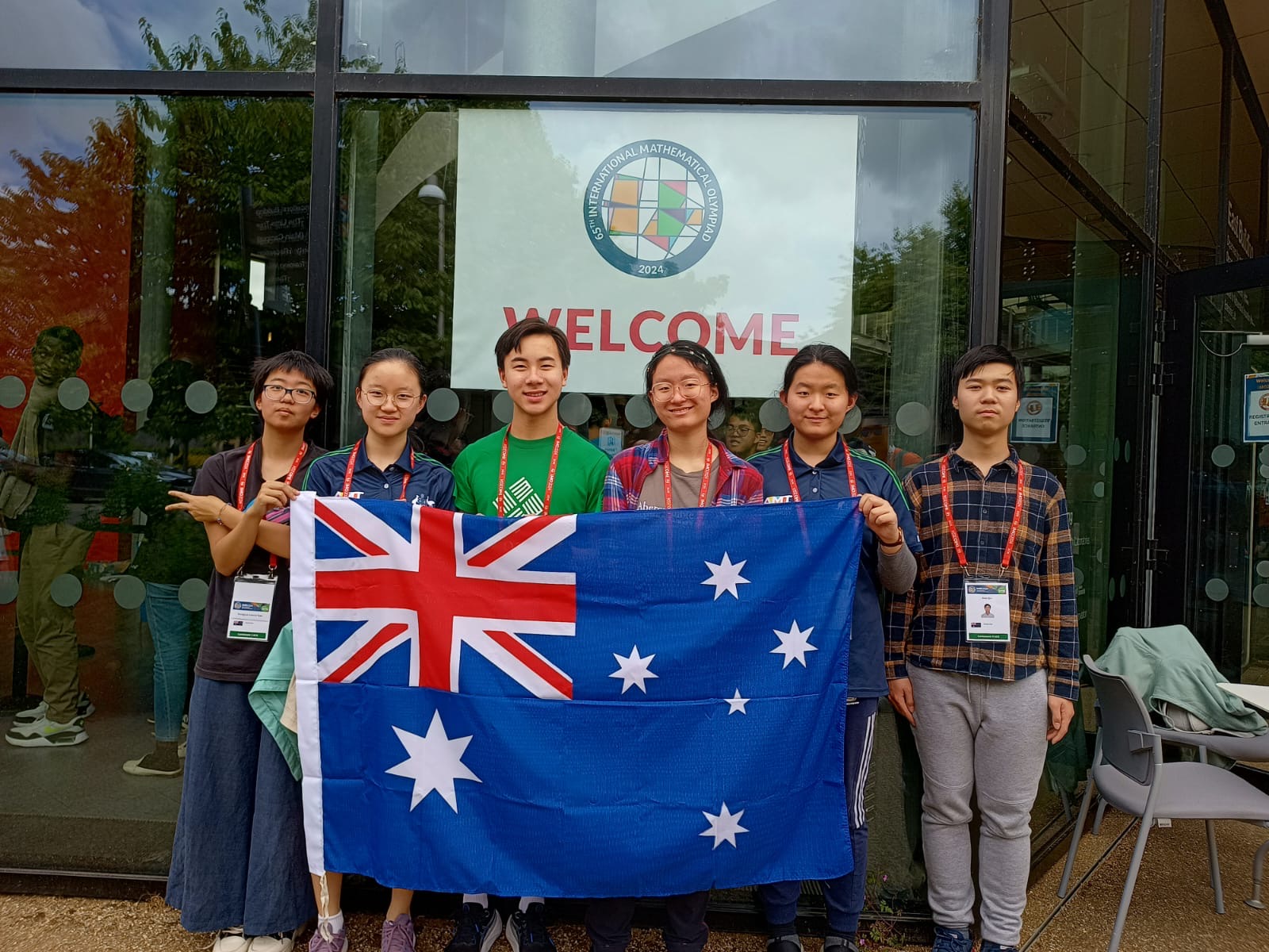 Image Credit IMO2024/Australian Maths Trust: Australian Team arriving at IMO2024 in the UK